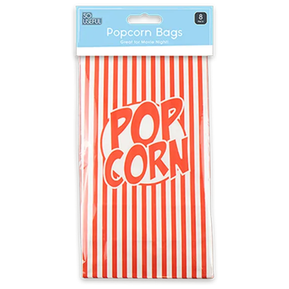 So Useful Pop Corn Paper Bags 8pk - Mersalgsstrips