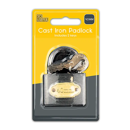 So Useful Cast Iron Padlock 40mm - Mersalgsstrips