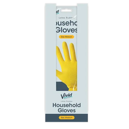 Vivid Latex Rubber Household Gloves Medium Hylledisplay