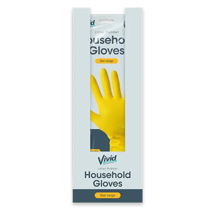 Vivid Latex Rubber Household Gloves Large Hylledisplay