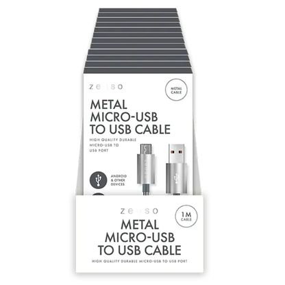 Zenso Metal Micro-USB To USB Cable 1m Hylledisplay