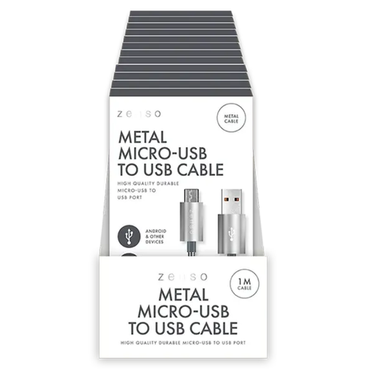 Zenso Metal Micro-USB To USB Cable 1m Hylledisplay