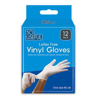 So Useful Vinyl Gloves 12pk - Mersalgsstrips