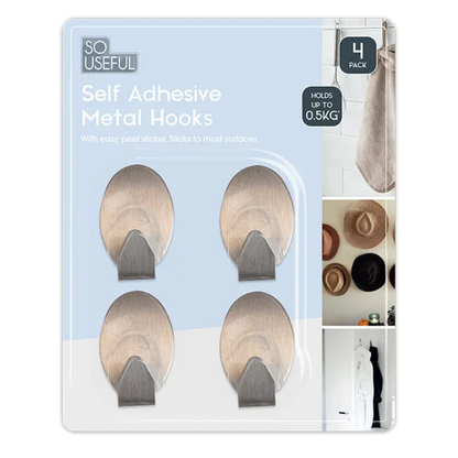 So Useful Self Adhesive Hooks 4pk