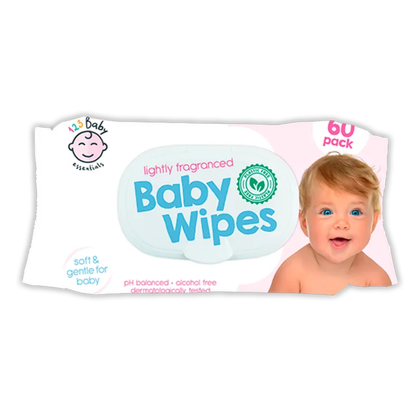 123 Baby Essentials Baby Wipes 60pk Hylledisplay