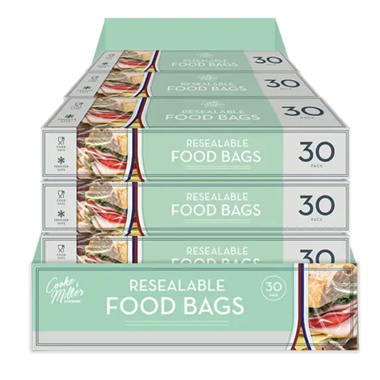 Cooke & Miller Resealable Food Bags 30pk Hylledisplay