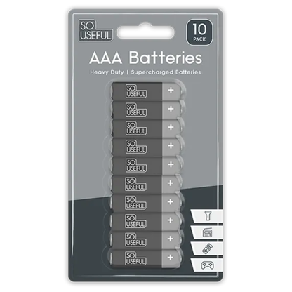 So Useful AAA Batteries 10pk - Mersalgsstrips