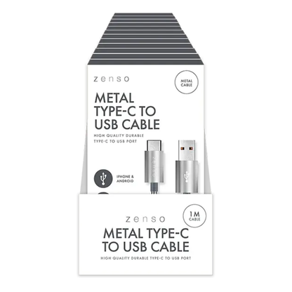 Zenso Metal Type-C To USB Cable 1m Hylledisplay