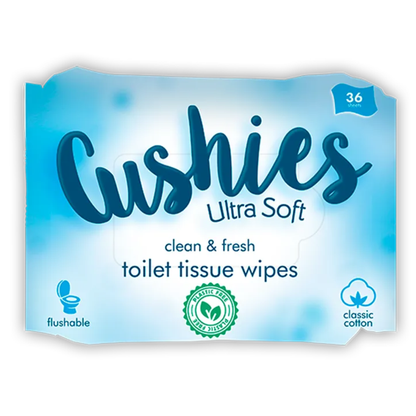 Cuchies Ultra Soft Toilet Tissue Wipes 36pk Hylledisplay