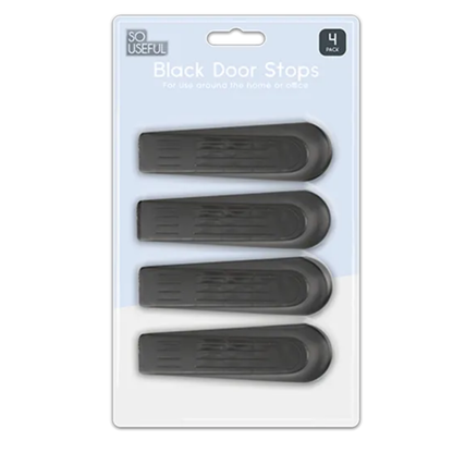 So Useful Black Door Stops 4pk - Mersalgsstrips
