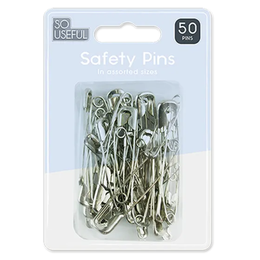 So Useful Safety Pins 50pk - Mersalgsstrips