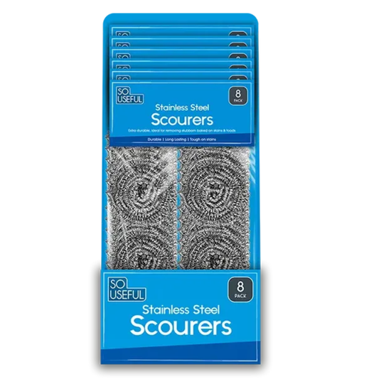 So Useful Stainless Steel Scourers 8pk Hylledisplay