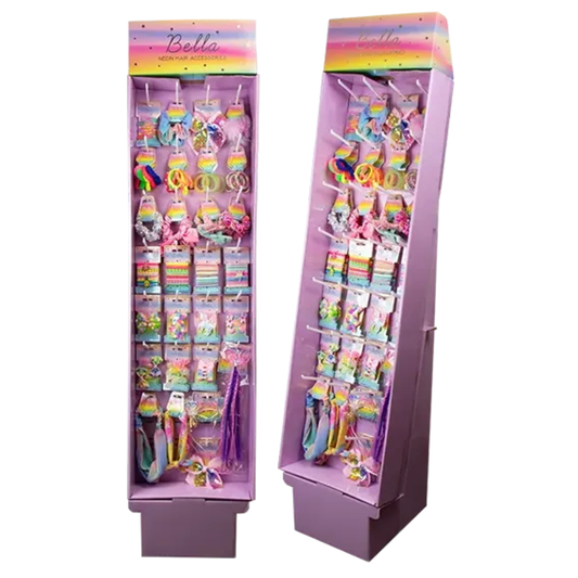 Bella Neon Hårtilbehør Gulv Display 270stk