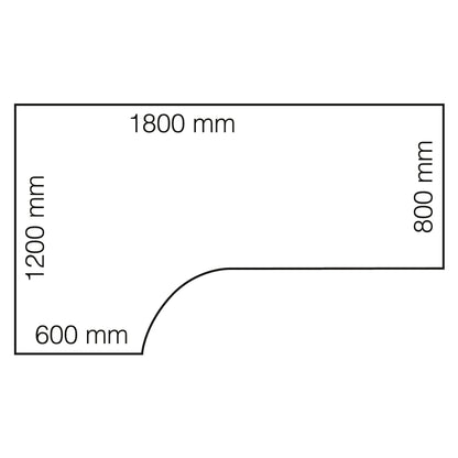 Brukt hjørneskrivebord FLEXUS 180x120 cm – høyrevendt (grå)