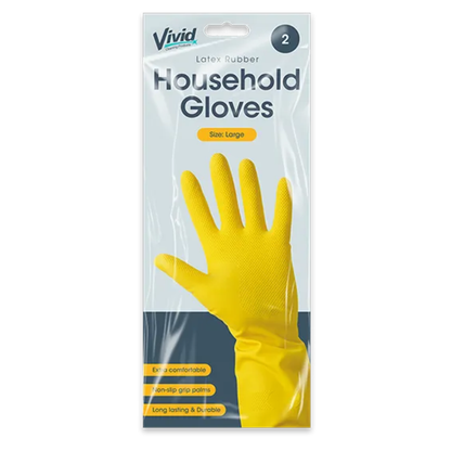 Vivid Latex Rubber Household Gloves Large Hylledisplay