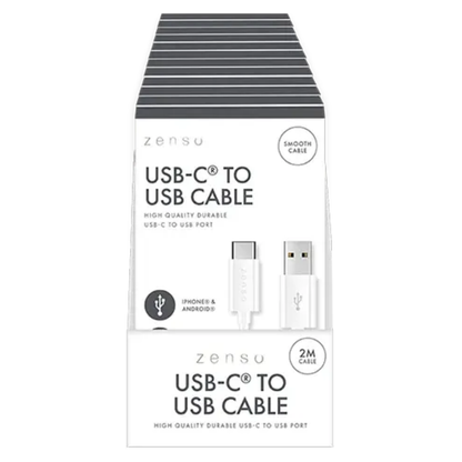Zenso White Type-C To USB Cable 2m Hylledisplay