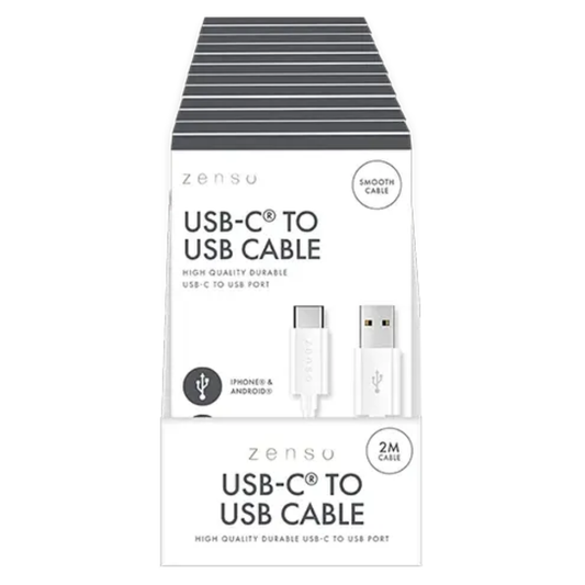 Zenso White Type-C To USB Cable 2m Hylledisplay