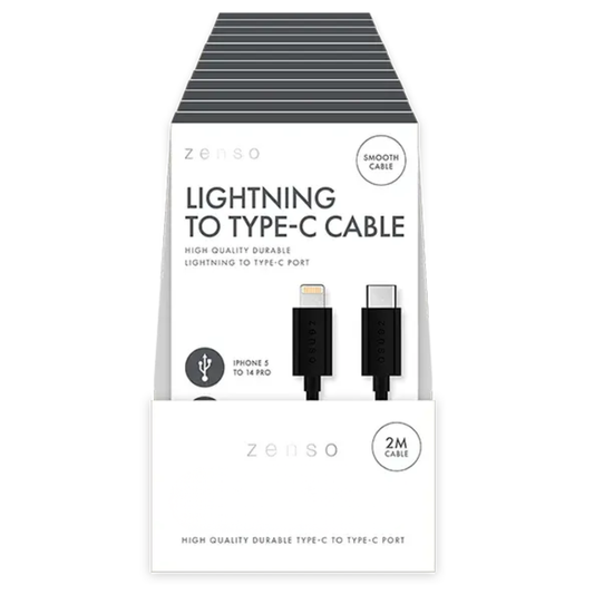 Zenso Black Lightning To Type-C Cable 2m Hylledisplay