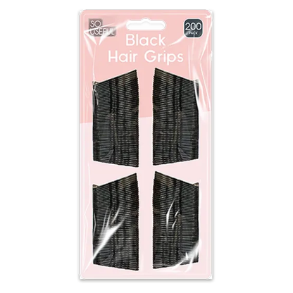 So Useful Black Hair Grips 200pk - Mersalgsstrips