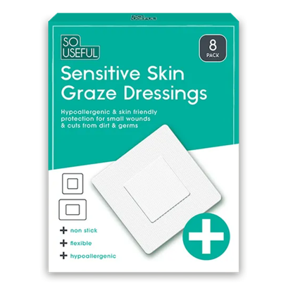 So Useful Sensitive Skin Graze Dressings 8pk Hylledisplay