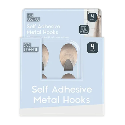 So Useful Self Adhesive Hooks 4pk