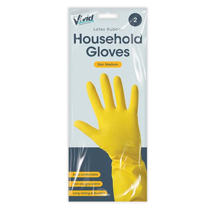 Vivid Latex Rubber Household Gloves Medium Hylledisplay