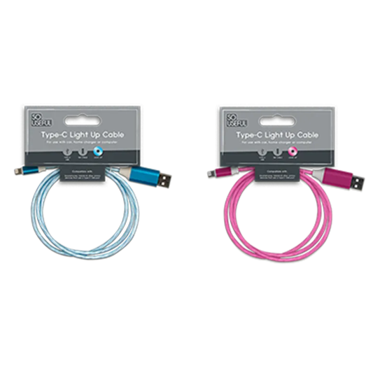 So Useful Type-C to USB Light Up Charging Cable 1m - Mersalgsstrips