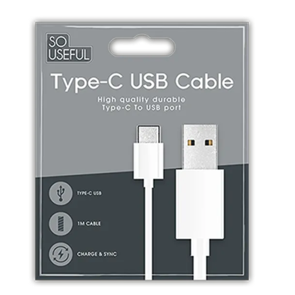 So Useful Type-C to USB White Cable 1m - Mersalgsstrips