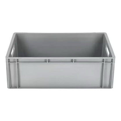 Brukt plastboks 35L – grå lagerkasse 60x40x20 cm