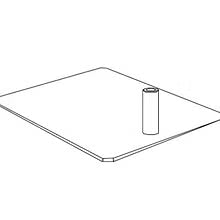 Metallfot til 12 mm rør – FOT-ML (for bord, disk og hyller)