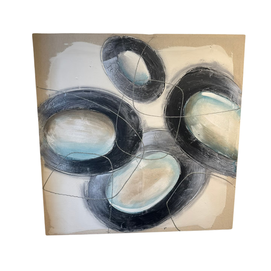 Brukt håndmalt akrylmaleri 100x100 cm – abstrakt kunst