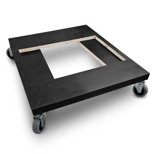 Brukt hjulsett / bunnplate 40x120 cm – for pall (sort)