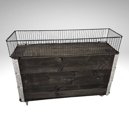 Brukt palleeksponering 40x120 cm – komplett med hjul og topp (sort)