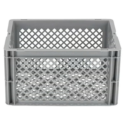 Brukt plastboks 18L – åpen grå lagerkasse 40x30x22 cm