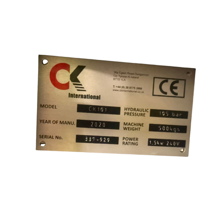 Brukt ballepresser / pappresse – CK International CK101 (2020)