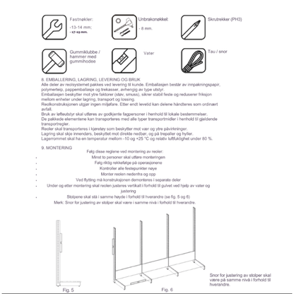 Gondol dobbeltsidig 4 felt – 2388 mm høy / 360 cm bred – 24 x 50 cm hyller