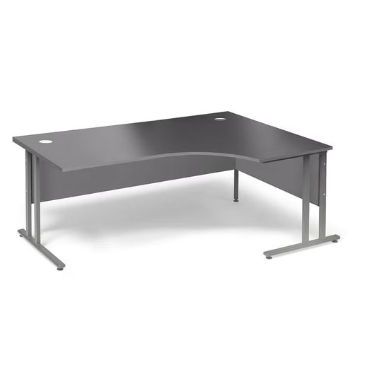 Brukt hjørneskrivebord FLEXUS 180x120 cm – høyrevendt (grå)