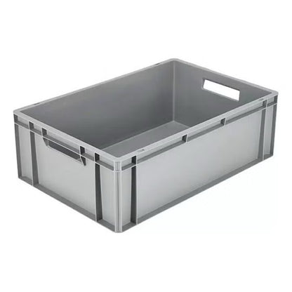 Brukt plastboks 35L – grå lagerkasse 60x40x20 cm