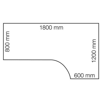 Brukt hjørneskrivebord FLEXUS 180x120 cm – høyrevendt (grå)